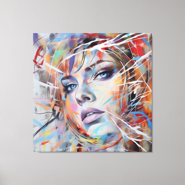Abstract woman face 2 canvas print (Front)