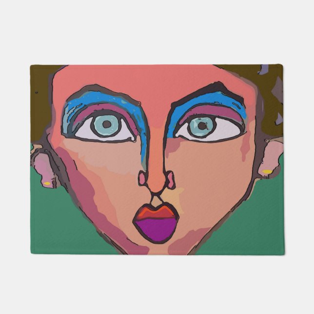 Abstract Woman Face Doormat (Front)
