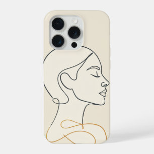 Abstract Woman Face Line Art Minimalist Portrait iPhone 15 Pro Case