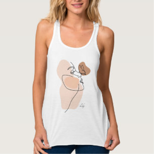 Abstract Woman Line Art, bohemian boho Singlet