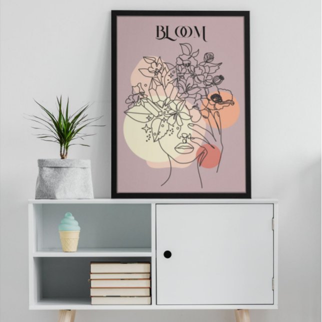 Abstract Woman Line Art, Earthy Tones Poster (Creator Uploaded)