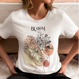 Abstract Woman Line Art, Earthy Tones  T-Shirt
