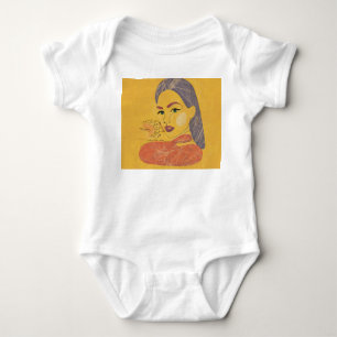Abstract Woman: Minimalist Line Portrait Baby Bodysuit