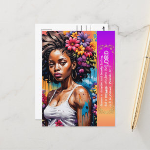 Abstract Woman of Faith Proverbs 31 30 Postcard