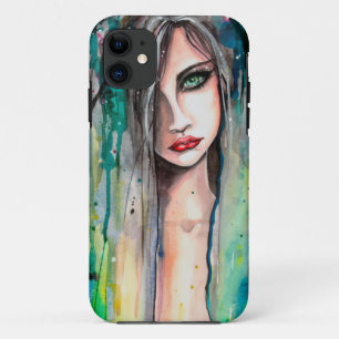 Abstract Woman Portrait in Watercolor Fantasy Art Case-Mate iPhone Case