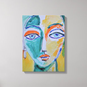 Abstract Woman Portrait Neo-Expressionist Canvas Print
