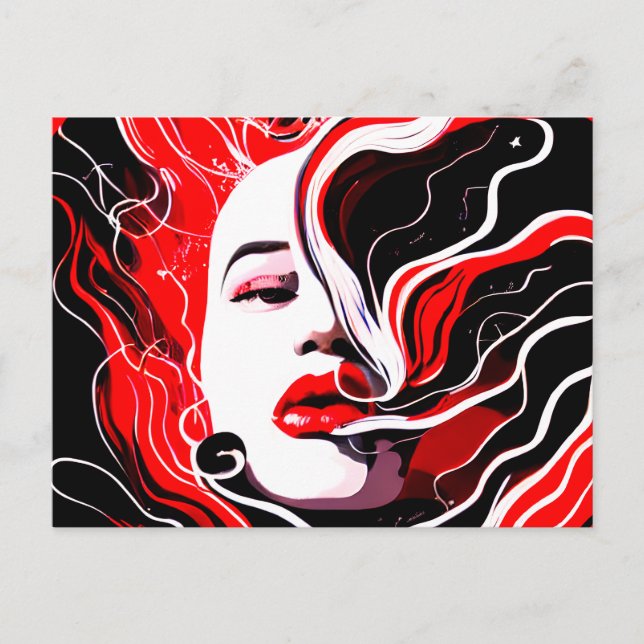 Abstract Woman Surreal Portrait Postcard (Front)