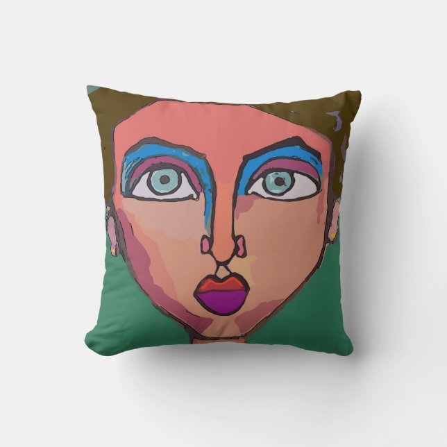 Abstract Woman's Face Cushion (Front)