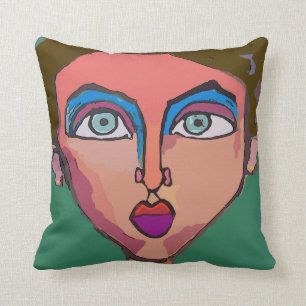 Abstract Woman's Face Cushion