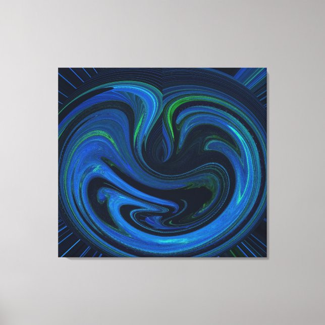 Abstract Womb Of Blue Wrapped Canvas Print (Front)