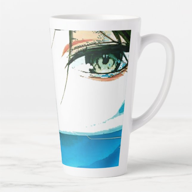 abstract women face latte mug (Right)
