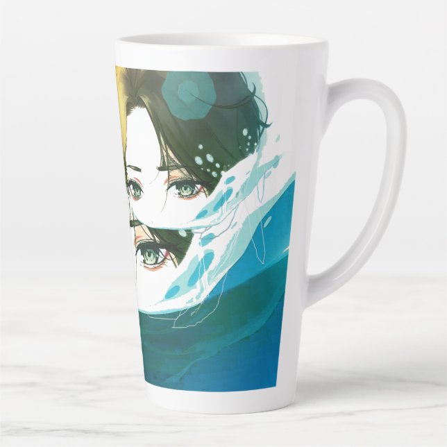 abstract women face latte mug (Right)