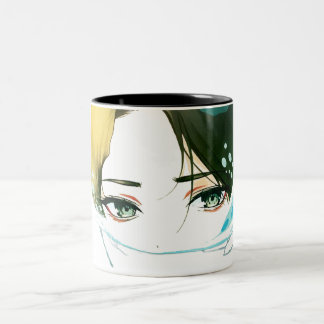 abstract women face Two-Tone coffee mug