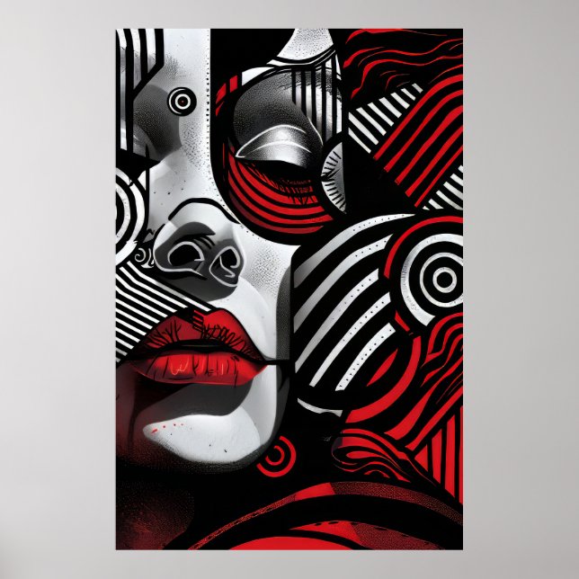 Abstract Womens Face Poster (Front)