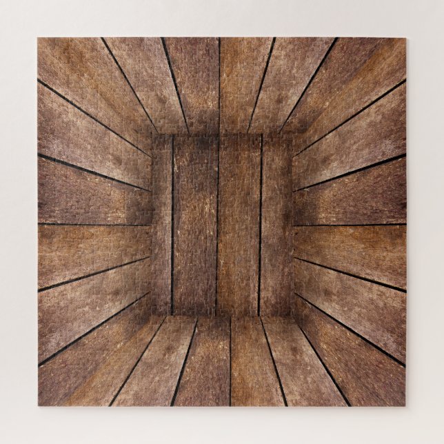 Abstract wooden cube jigsaw puzzle (Vertical)