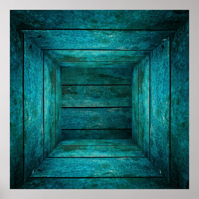 Abstract wooden cube poster (Front)