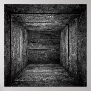 Abstract wooden cube poster