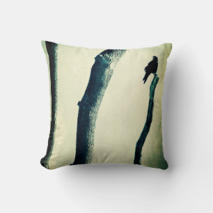 Abstract Woodland Crow Cushion