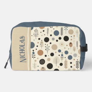 Abstract Woodland Custom Name Dopp Kit