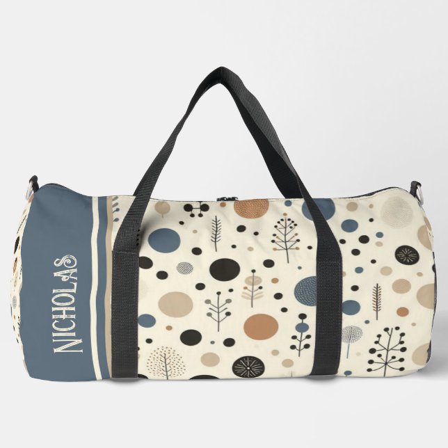 Abstract Woodland Custom Name Duffle Bag (Front)