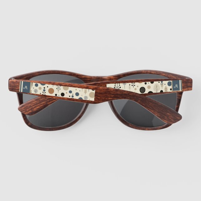 Abstract Woodland Custom Name Sunglasses (Back)