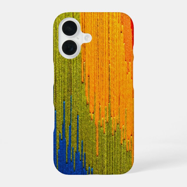 abstract yarn design iPhone 16 case (Back)