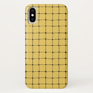 Abstract Yellow and Black Line Pattern iPhone Case