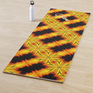 Abstract Yellow And Brown Art Personalised Yoga Mat