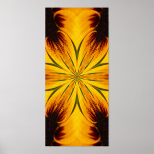Abstract Yellow And Brown Kaleidoscope Art Poster