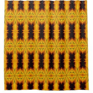 Abstract Yellow And Brown Pattern  Shower Curtain