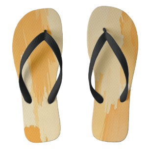 Abstract Yellow and Cream Paint Strokes  Jandals