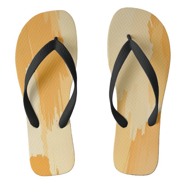 Abstract Yellow and Cream Paint Strokes  Jandals (Footbed)