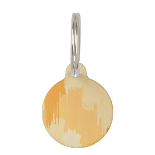 Abstract Yellow and Cream Paint Strokes  Pet Tag