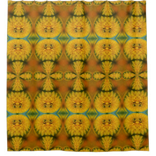 Abstract Yellow And Green Pattern  Shower Curtain