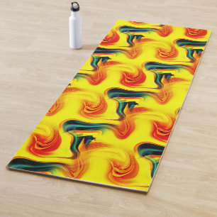 Abstract Yellow And Green Pattern  Yoga Mat