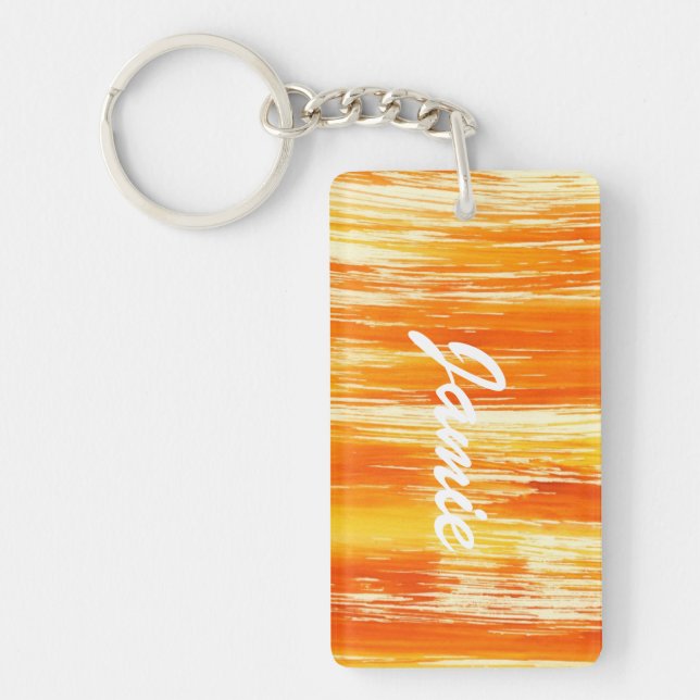 Abstract yellow background from watercolor key ring (Front)