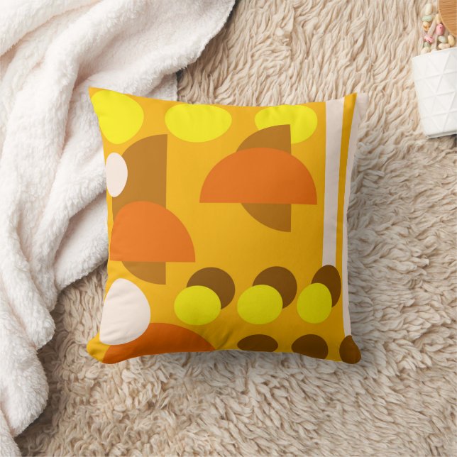 Abstract Yellow Beige Brown Cushion (Blanket)