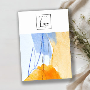 Abstract Yellow Blue Art Logo Hairpin Display Business Card