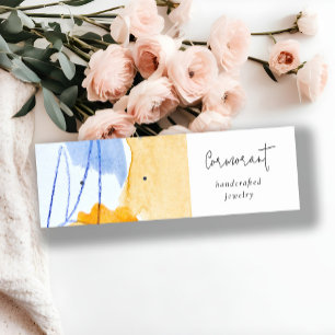 Abstract Yellow Blue Artistic Earring Stud Holder Mini Business Card