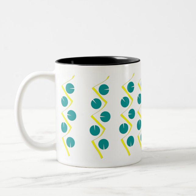 Abstract Yellow Blue Two-Tone Coffee Mug (Left)