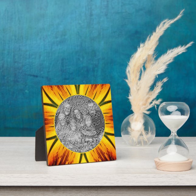 Abstract Yellow Brown Add Your Own Photo Plaque (Insitu)