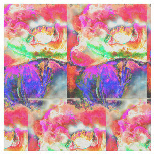 Abstract yellow floral Yellow Poppy Fabric