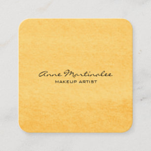 Abstract Yellow Gold Watercolor Square Business Card
