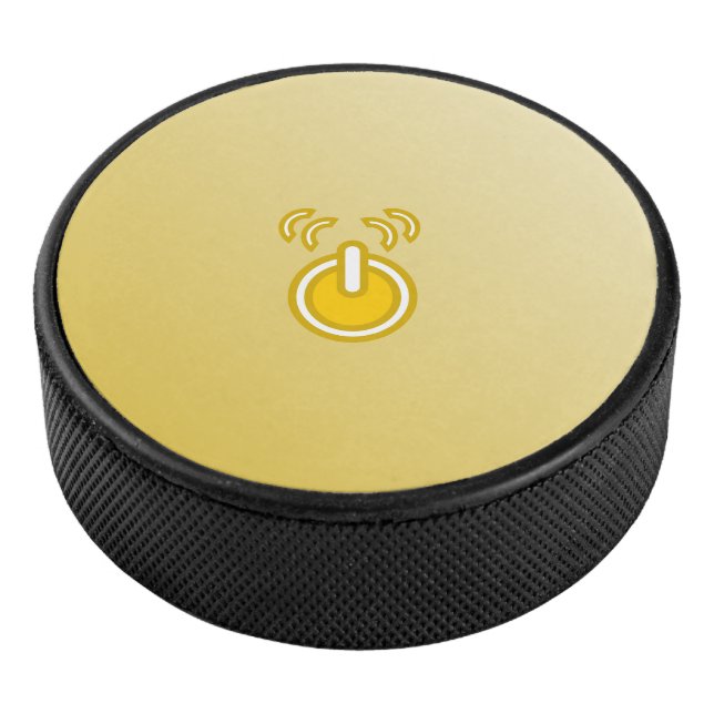 Abstract Yellow Icon Hockey Puck (3/4)