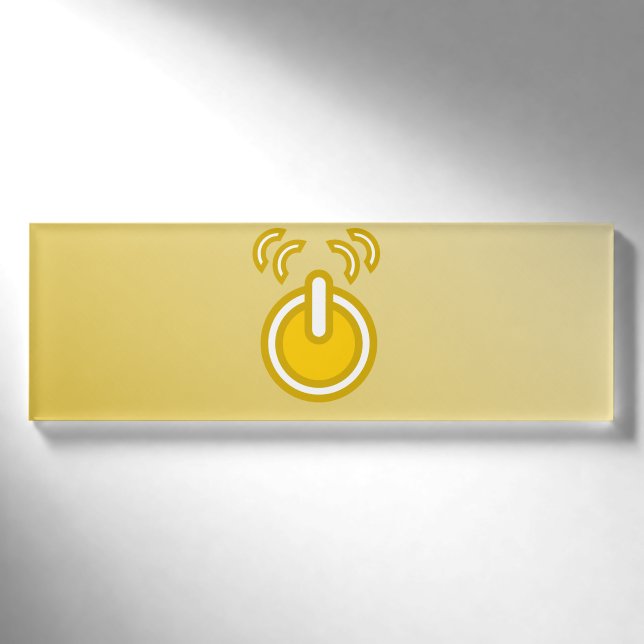 Abstract Yellow Icon Name Tag (Front)