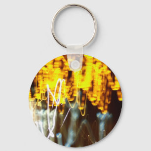 Abstract Yellow Lights Keychain