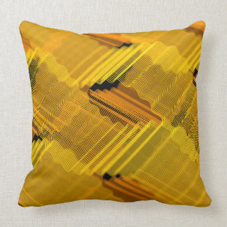 Abstract yellow lines cushion