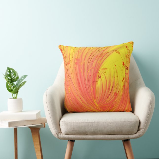 Abstract yellow orange Enchanted Garden  Cushion (Chair)