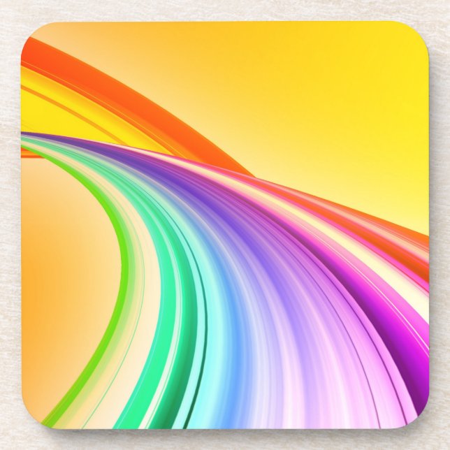 Abstract Yellow Orange Waves Background-10527 Coaster (Front)