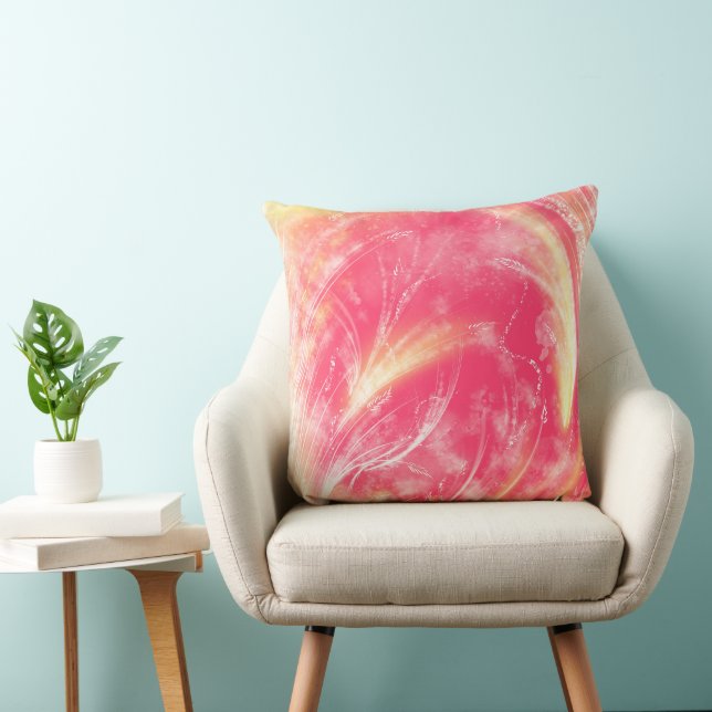 Abstract yellow red Dandelions and fireflies Cushion (Chair)